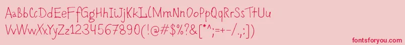 Romochka-Schriftart – Rote Schriften auf rosa Hintergrund
