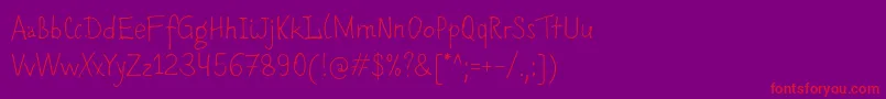 Romochka Font – Red Fonts on Purple Background