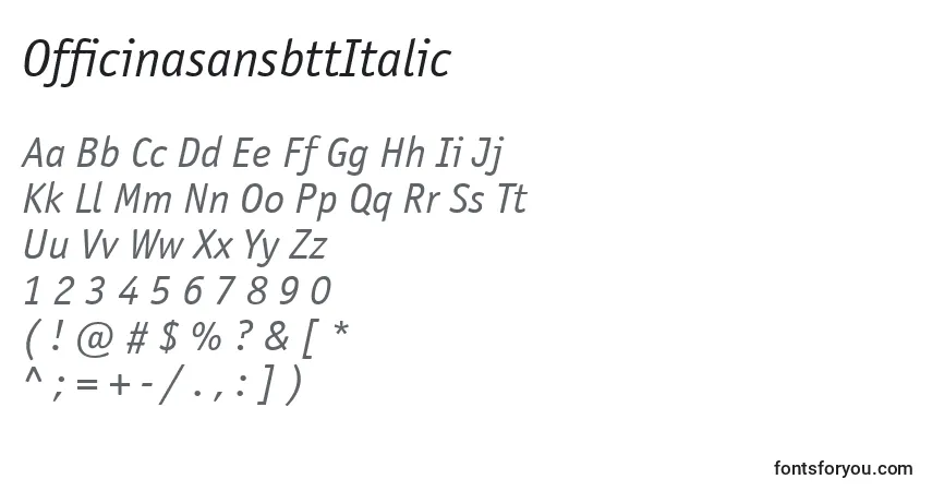 Police OfficinasansbttItalic - Alphabet, Chiffres, Caractères Spéciaux