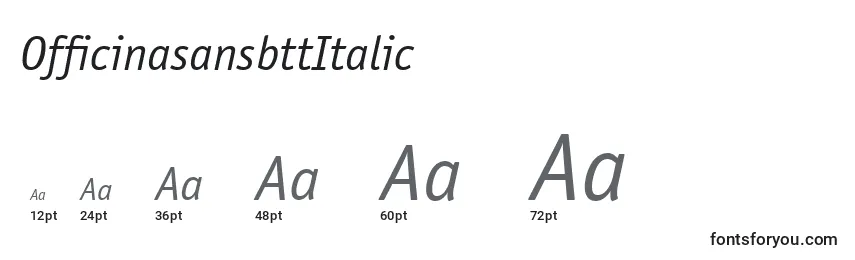 Размеры шрифта OfficinasansbttItalic