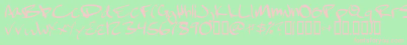 February Font – Pink Fonts on Green Background