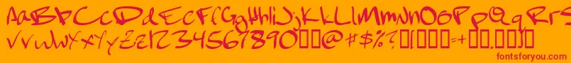 February Font – Red Fonts on Orange Background