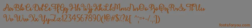 DecemberCalligraphyOtf Font – Brown Fonts on Gray Background