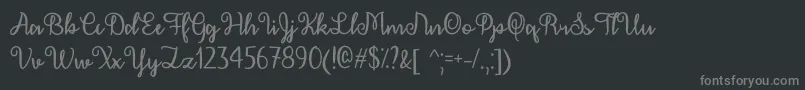 フォントDecemberCalligraphyOtf – 黒い背景に灰色の文字