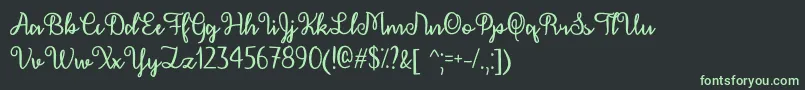 フォントDecemberCalligraphyOtf – 黒い背景に緑の文字