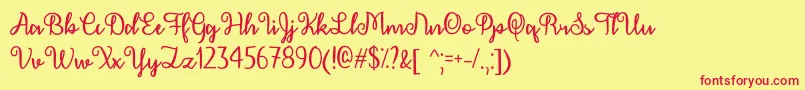 fuente DecemberCalligraphyOtf – Fuentes Rojas Sobre Fondo Amarillo