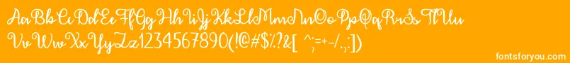 DecemberCalligraphyOtf Font – White Fonts on Orange Background