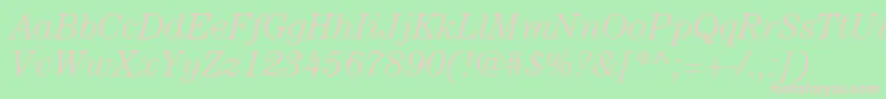 ItcCenturyLtLightItalic Font – Pink Fonts on Green Background