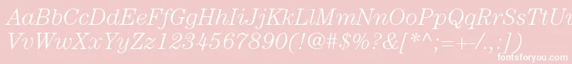 ItcCenturyLtLightItalic Font – White Fonts on Pink Background