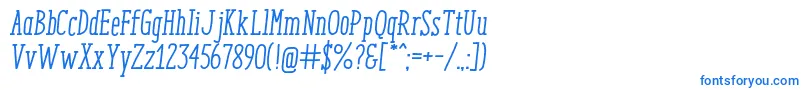 フォントEnyoSlabMediumItalic – 白い背景に青い文字