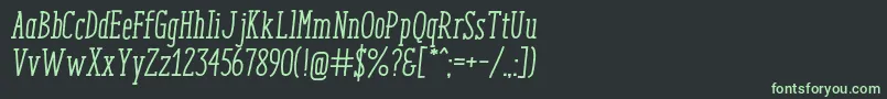 Czcionka EnyoSlabMediumItalic – zielone czcionki na czarnym tle