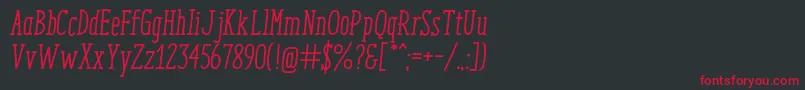 Шрифт EnyoSlabMediumItalic – красные шрифты на чёрном фоне