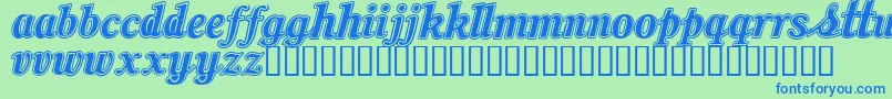 Czcionka Oil – niebieskie czcionki na zielonym tle