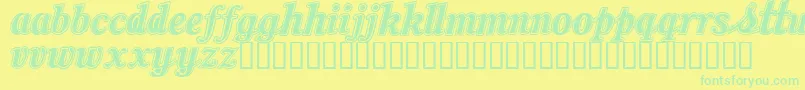 Oil Font – Green Fonts on Yellow Background