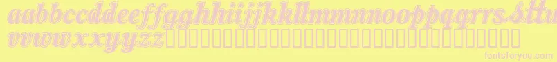 Oil Font – Pink Fonts on Yellow Background