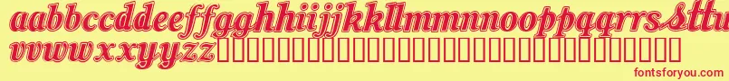 Oil Font – Red Fonts on Yellow Background
