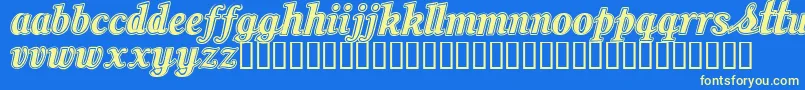 Czcionka Oil – żółte czcionki na niebieskim tle