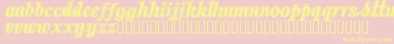 Oil-Schriftart – Gelbe Schriften auf rosa Hintergrund