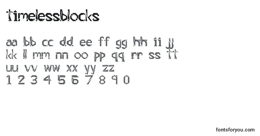 Timelessblocks-fontti – aakkoset, numerot, erikoismerkit