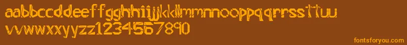 Timelessblocks Font – Orange Fonts on Brown Background