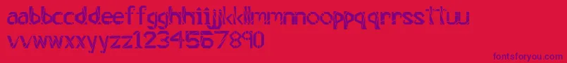 Czcionka Timelessblocks – fioletowe czcionki na czerwonym tle