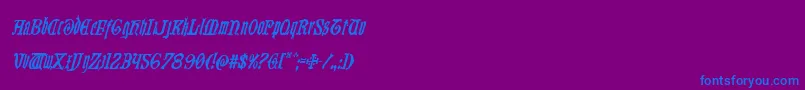 Westdelphiacondital Font – Blue Fonts on Purple Background