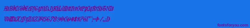 Westdelphiacondital-Schriftart – Violette Schriften auf blauem Hintergrund