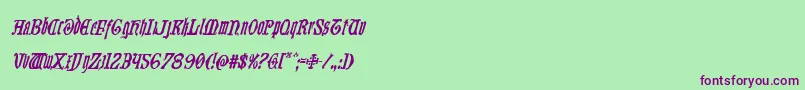 Westdelphiacondital Font – Purple Fonts on Green Background