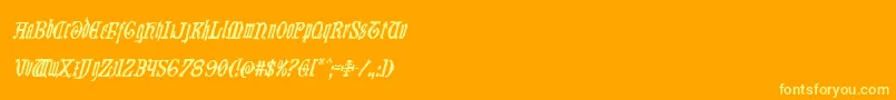 Westdelphiacondital Font – Yellow Fonts on Orange Background