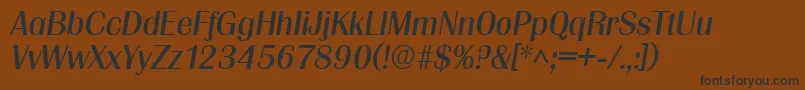 Fonte GrenobleItalic – fontes pretas em um fundo marrom
