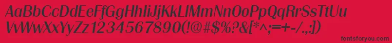 GrenobleItalic Font – Black Fonts on Red Background