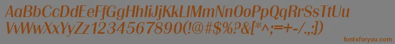 GrenobleItalic Font – Brown Fonts on Gray Background