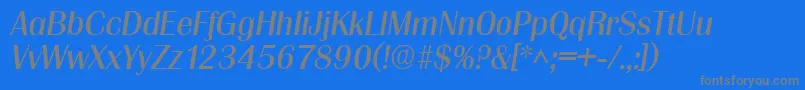 Fonte GrenobleItalic – fontes cinzas em um fundo azul