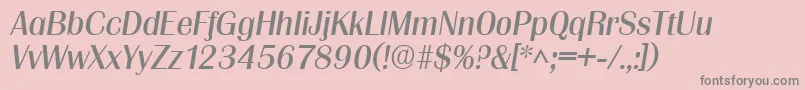 フォントGrenobleItalic – ピンクの背景に灰色の文字