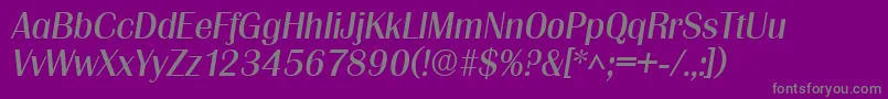 GrenobleItalic Font – Gray Fonts on Purple Background