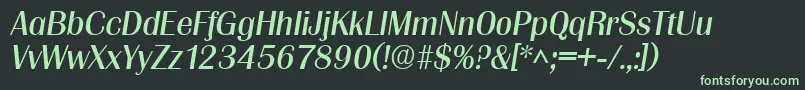 GrenobleItalic Font – Green Fonts on Black Background