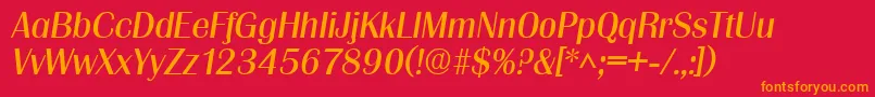 フォントGrenobleItalic – 赤い背景にオレンジの文字