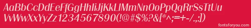 フォントGrenobleItalic – 赤い背景にピンクのフォント