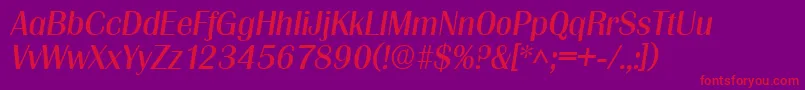 GrenobleItalic Font – Red Fonts on Purple Background