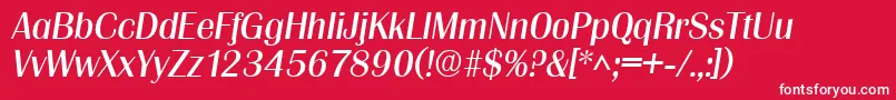 フォントGrenobleItalic – 赤い背景に白い文字
