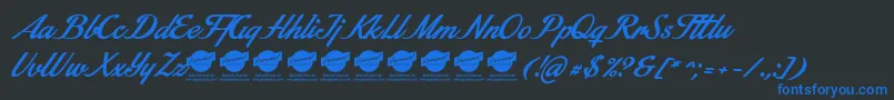 StainyPersonaluseonly Font – Blue Fonts on Black Background