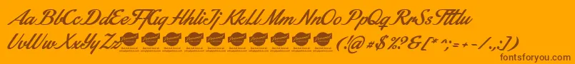 StainyPersonaluseonly Font – Brown Fonts on Orange Background