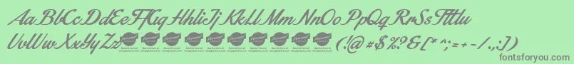 StainyPersonaluseonly Font – Gray Fonts on Green Background