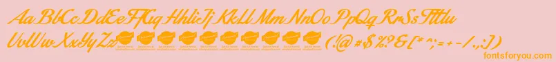 StainyPersonaluseonly Font – Orange Fonts on Pink Background