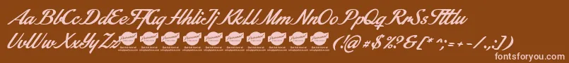 StainyPersonaluseonly Font – Pink Fonts on Brown Background