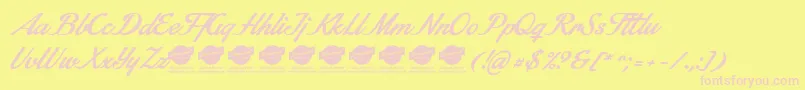 StainyPersonaluseonly Font – Pink Fonts on Yellow Background