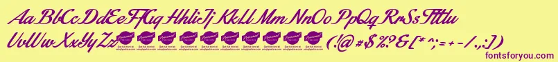 StainyPersonaluseonly Font – Purple Fonts on Yellow Background