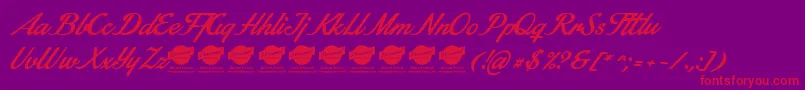 StainyPersonaluseonly Font – Red Fonts on Purple Background