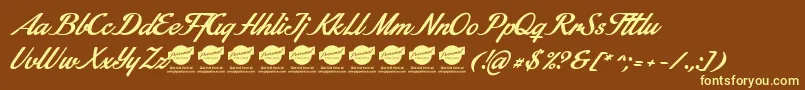 StainyPersonaluseonly Font – Yellow Fonts on Brown Background
