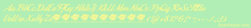 StainyPersonaluseonly Font – Yellow Fonts on Green Background